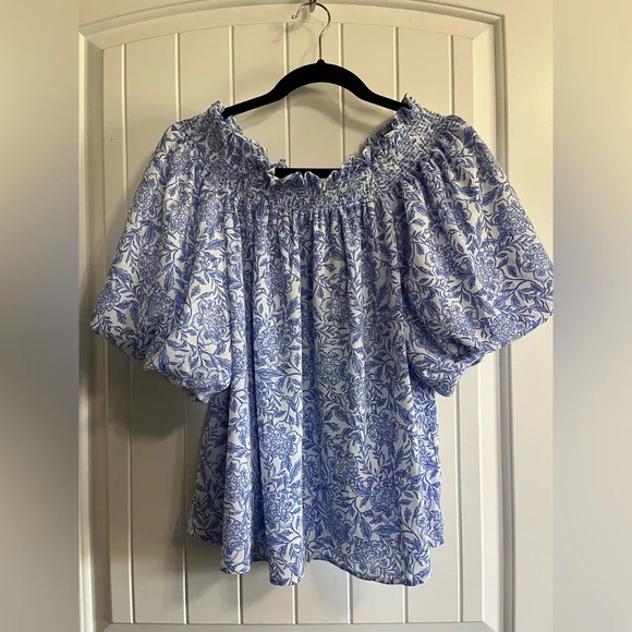 Cece Puff Sleeve Top NWT SZ Small Boho Feminine Romantic Office Career Festival - Picture 1 of 8